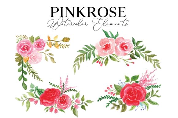 Pink Rose Watercolor Element for Creative Projects