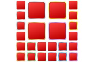 Red Blank Metallic Button Set